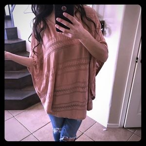 Gorgeous vintage pink color poncho